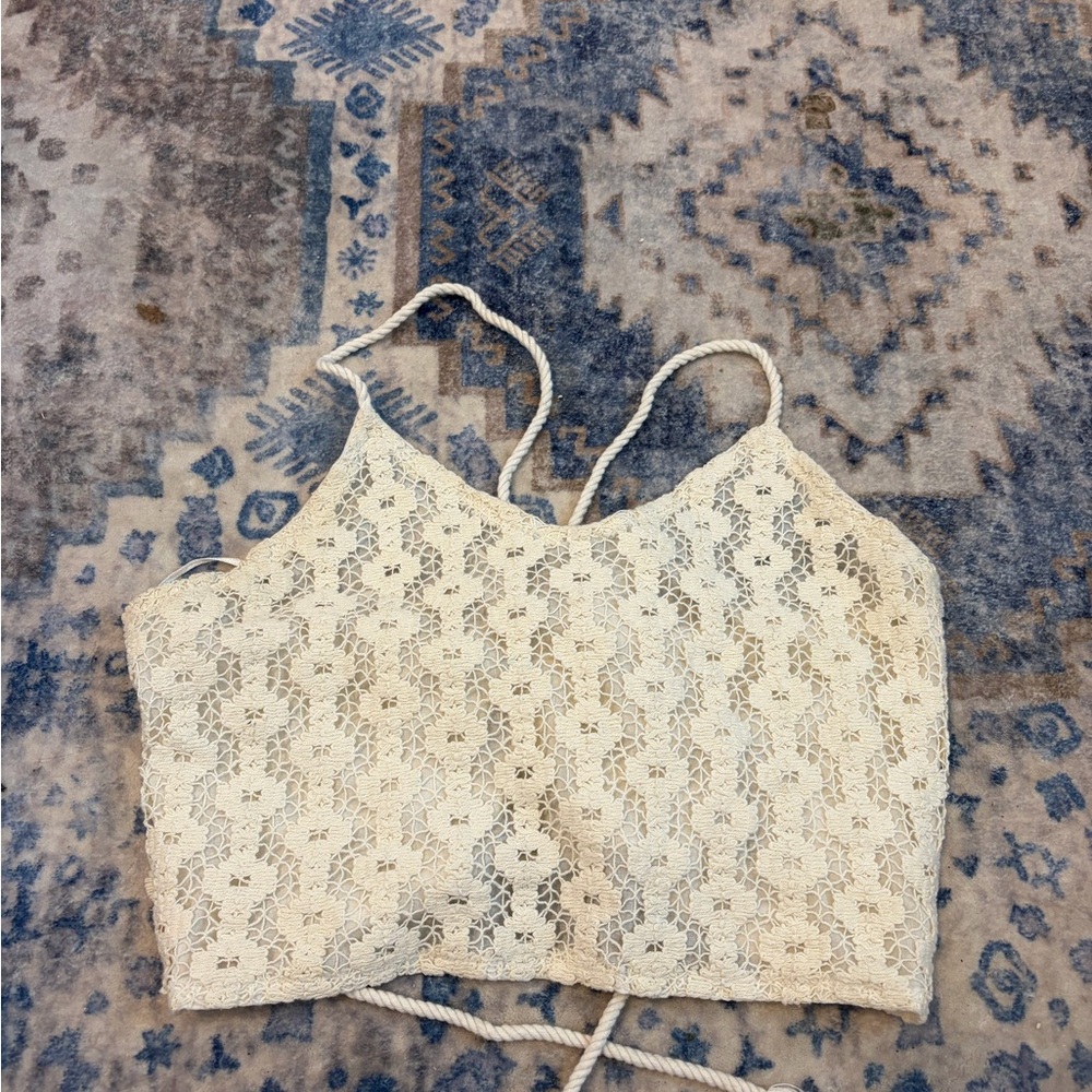 Chic Cream Lace Crop Top